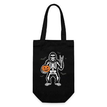 Bigfoot d’Halloween, fête d’Halloween, Citrouille squelette - Sac à bouteille - noir - Devant