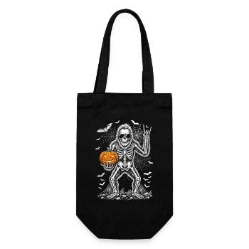 Bigfoot d’Halloween, fête d’Halloween, Citrouille squelette - Sac à bouteille - noir - Devant