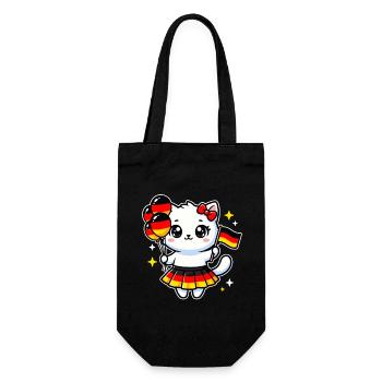 Chaton avec des ballons sous drapeau allemand - Sac à bouteille - noir - Devant