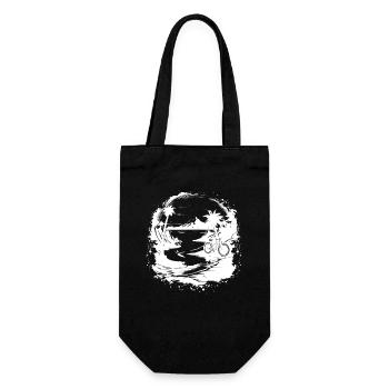 Mountain Biking Drawing - Gift Bag for Bottles - black - Front