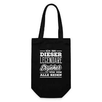 Dieser Legendäre Erzieher Kindergarten Spruch - Geschenkbeutel für Flaschen - Schwarz - Vorne
