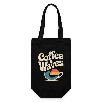 Coffee Waves Surfing Coffee & Waves Surfer Beach - Gift Bag for Bottles - black - Front