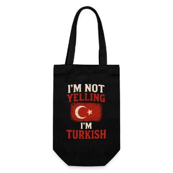 Ich schreie nicht, ich bin Türkisch - Geschenkbeutel für Flaschen - Schwarz - Vorne