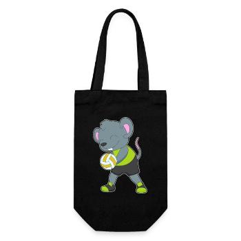 Maus Volleyballspieler Volleyball - Geschenkbeutel für Flaschen - Schwarz - Vorne