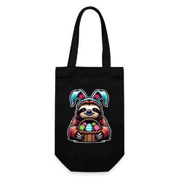 Sloth Easter Easter Bunny - Gift Bag for Bottles - black - Front