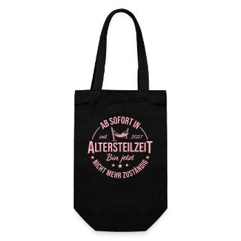 Frührente 2027 Ab sofort in Altersteilzeit - Geschenkbeutel für Flaschen - Schwarz - Vorne