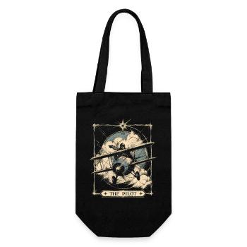 Pilot Arcana Style Aviation Vintage Art - Gift Bag for Bottles - black - Front