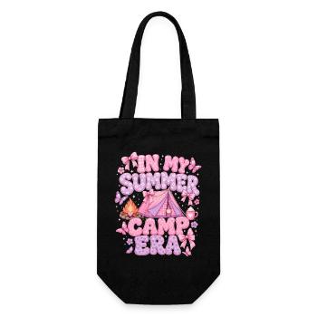 Camping Pink Summer Vacation Style Girl Gift - Gift Bag for Bottles - black - Front