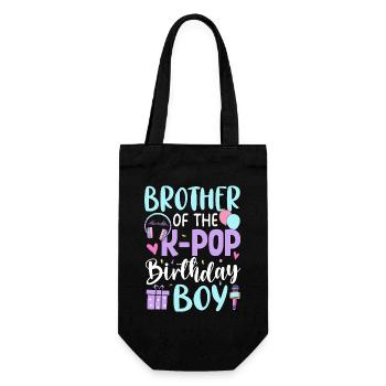 Brother of The K-Pop Birthday Boy - Gift Bag for Bottles - black - Front