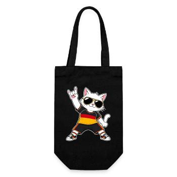 Deutschland Katze Sonnenbrille Flaggen Art - Geschenkbeutel für Flaschen - Schwarz - Vorne