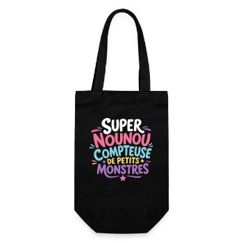 Super Nounou Monstres Colorés - Sac à bouteille - noir - Devant