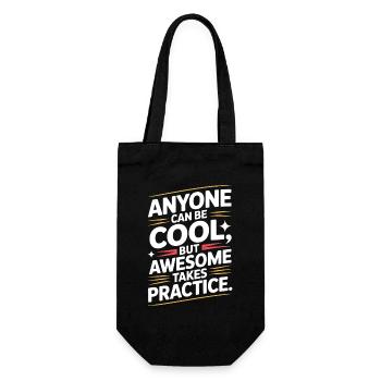 Anyone Can Be Cool Awesome Nerd Gamer Geek Irony - Gift Bag for Bottles - black - Front