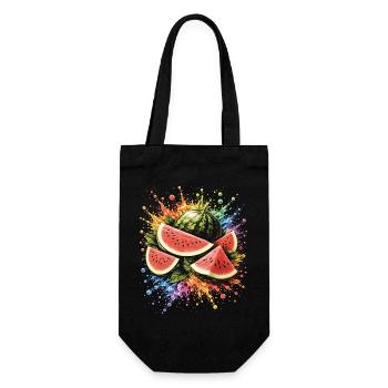 Pastèque Multicolore Splash Art - Sac à bouteille - noir - Devant