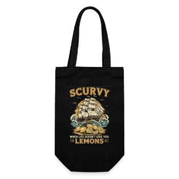 SCURVY Lemons Nautical Sailing - Gift Bag for Bottles - black - Front
