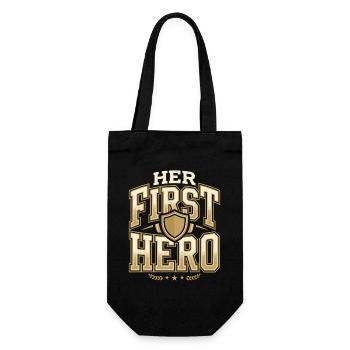First Father's Day Gift for Girl, Dad - Gift Bag for Bottles - black - Front
