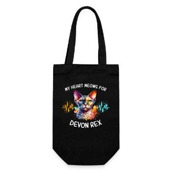 Devon Rex Herzlinie - Geschenkbeutel für Flaschen - Schwarz - Vorne