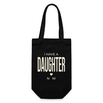 First Father's Day Gift for Girl, Dad - Gift Bag for Bottles - black - Front
