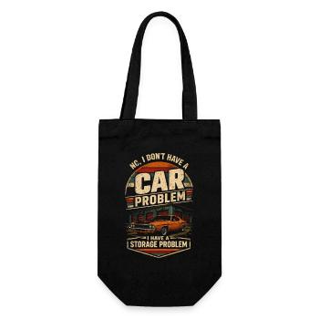 Kein Autoproblem | Retro-Garagenhumor - Geschenkbeutel für Flaschen - Schwarz - Vorne