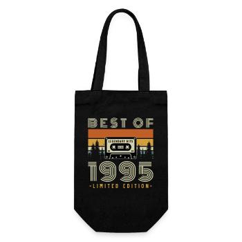 1995 Vintage Retro Birthday Gift - Gift Bag for Bottles - black - Front
