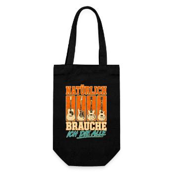 Natuerlich Brauche Ich Alle Gitarren Gitarrist - Geschenkbeutel für Flaschen - Schwarz - Vorne