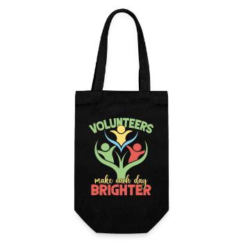 Volunteer Appreciation Make Each Day Brighter - Gift Bag for Bottles - black - Front