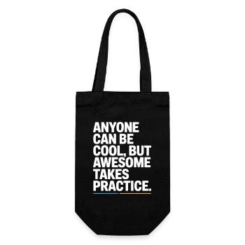 Anyone Can Be Cool Awesome Nerd Gamer Geek Irony - Gift Bag for Bottles - black - Front