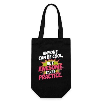 Anyone Can Be Cool Awesome Nerd Gamer Geek Irony - Gift Bag for Bottles - black - Front