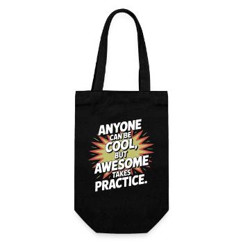 Anyone Can Be Cool Awesome Nerd Gamer Geek Irony - Gift Bag for Bottles - black - Front