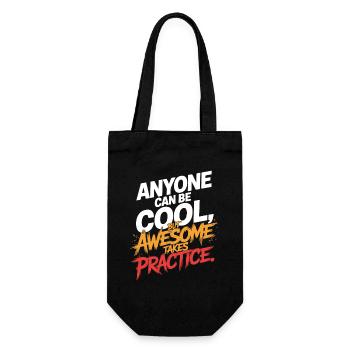 Anyone Can Be Cool Awesome Nerd Gamer Geek Irony - Gift Bag for Bottles - black - Front