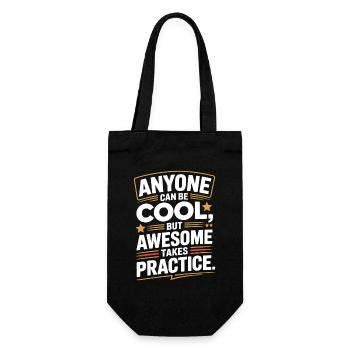 Anyone Can Be Cool Awesome Nerd Gamer Geek Irony - Gift Bag for Bottles - black - Front