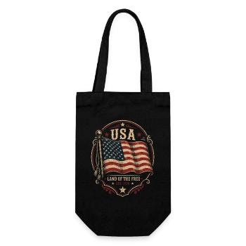 Vintage USA Flag Badge - Gift Bag for Bottles - black - Front