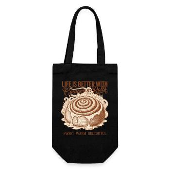 Breakfast Life Is Better With Cinnamon Rolls - Gift Bag for Bottles - black - Front