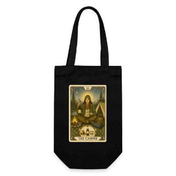 Campeur | Camping & Tarot au feu de camp - Sac à bouteille - noir - Devant