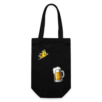 Radler Beer Funny Lemon Party Mood - Gift Bag for Bottles - black - Front