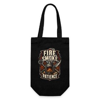 Compétition de BBQ : Feu, Fumée, Patience - Sac à bouteille - noir - Devant