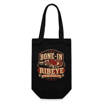 Barbecue Meat Humor Prime Rib Gift - Gift Bag for Bottles - black - Front