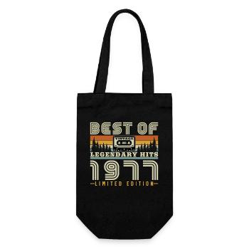 50 Jahre 1977 Vintage Retro-Geburtstagsgeschenk - Geschenkbeutel für Flaschen - Schwarz - Vorne
