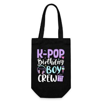 K Pop Birthday Boy Crew - Geschenkbeutel für Flaschen - Schwarz - Vorne