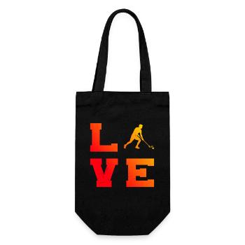 Gift idea for a hockey player with floorball - Gift Bag for Bottles - black - Front