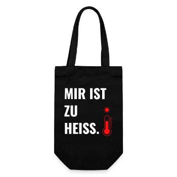 Mir ist zu heiß. - Geschenkbeutel für Flaschen - Schwarz - Vorne