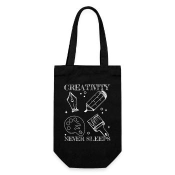 Funny Art Painter Creativity Never Sleeps Drawing - Geschenkbeutel für Flaschen - Schwarz - Vorne