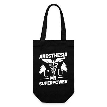 Anesthesiologist My Superpower Specialist - Geschenkbeutel für Flaschen - Schwarz - Vorne