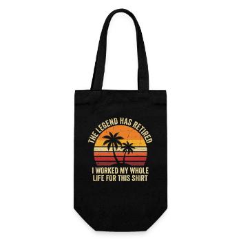 Ruhestandslegende Retro-Palmenshirt - Geschenkbeutel für Flaschen - Schwarz - Vorne