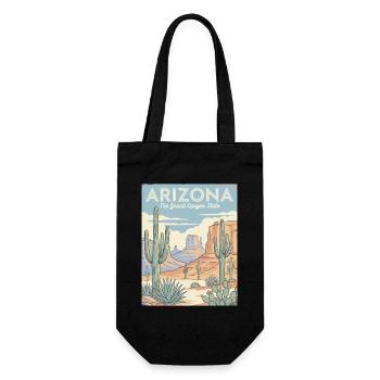 Arizona Desert Retro Poster - Gift Bag for Bottles - black - Front