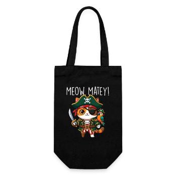 Miaou Matey Chat Pirate Humour - Sac à bouteille - noir - Devant