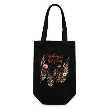 Mental Health Healing Is Not Linear - Gift Bag for Bottles - black - Front