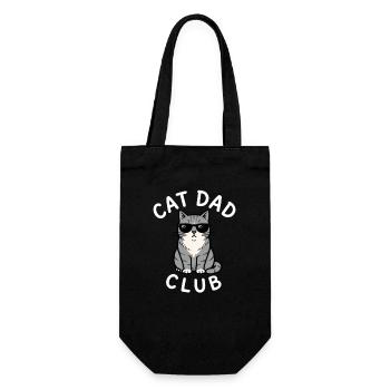 Katzen-Papa-Club – Lustige Katzen-Papas für Männer - Geschenkbeutel für Flaschen - Schwarz - Vorne