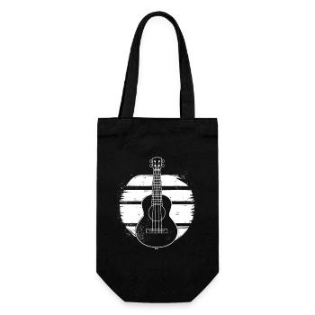 Ukulele Zeichnung - Geschenkbeutel für Flaschen - Schwarz - Vorne