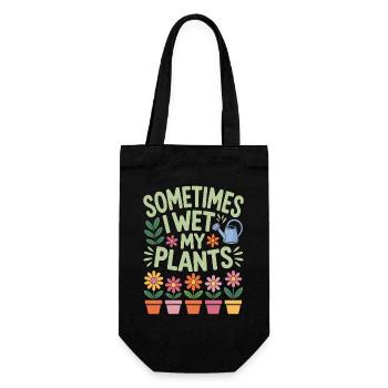 Zimmerpflanzen Sprüche Lustiges Blumen Geschenk - Geschenkbeutel für Flaschen - Schwarz - Vorne