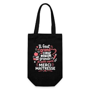 Grand cœur pour maîtresse - Sac à bouteille - noir - Devant